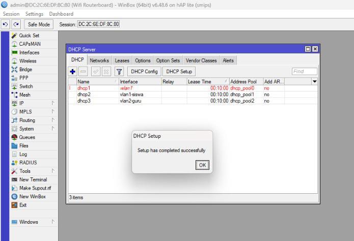 Daftar DHCP server