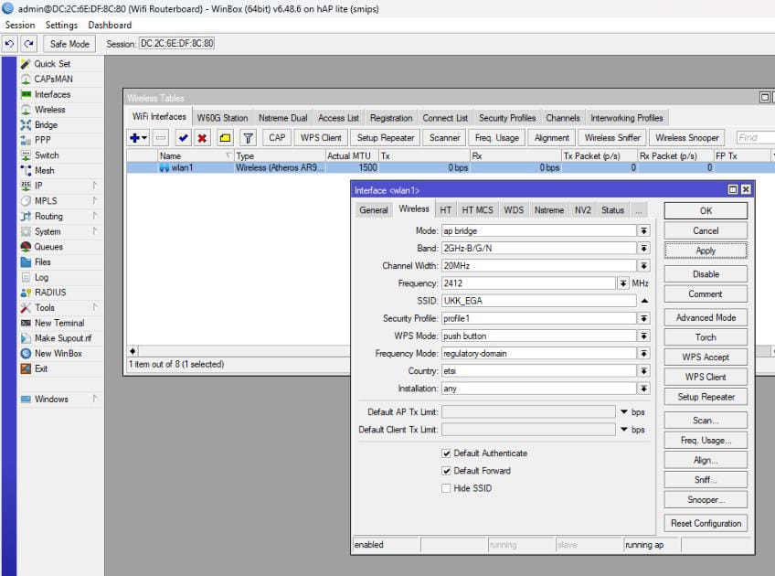 Pengaturan wlan1