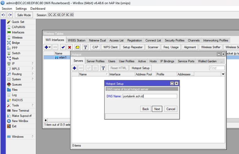 Hotspot setup lanjutan