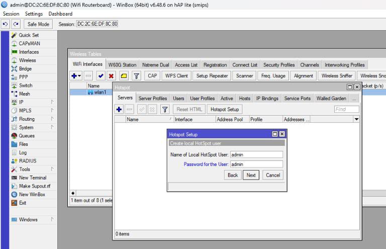 Hotspot setup selesai