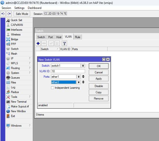 Switch VLAN 10