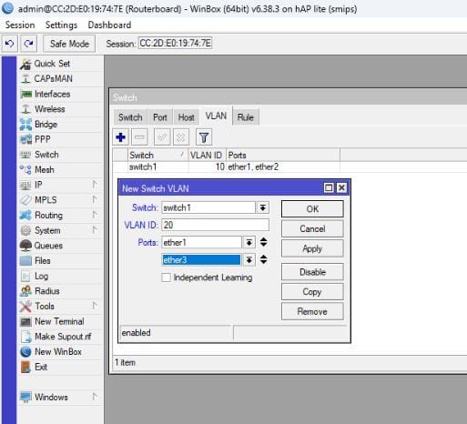 Switch VLAN 20